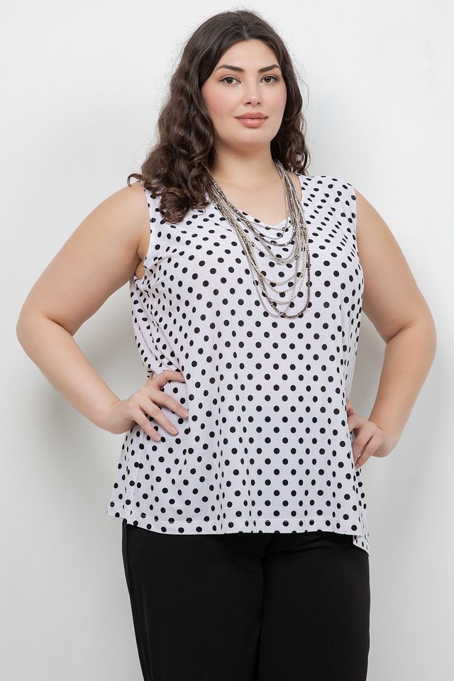 Tops Vikki Vi Jersey Dots V-Neck Tank