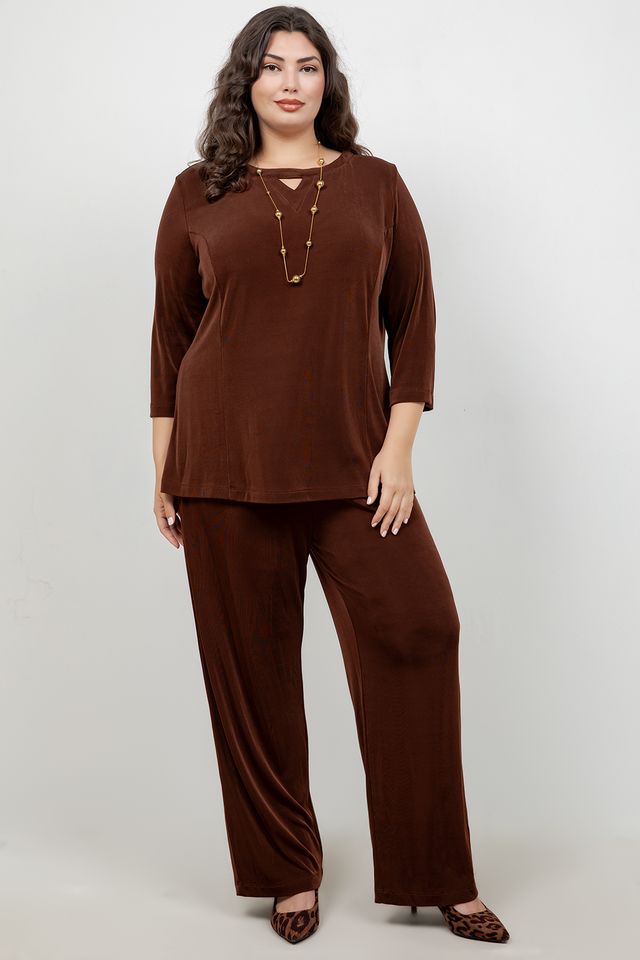 Vikki Vi Classic Bronze Petite Pull-On Pant