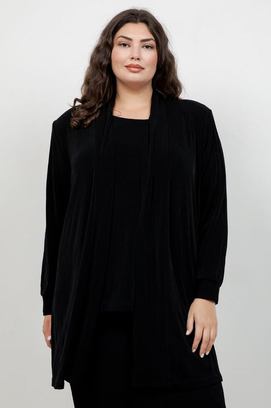 Jackets Vikki Vi Classic Black Long Kimono Jacket