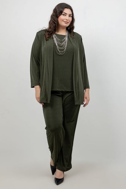 Pants Vikki Vi Silky Classic Olive Petite Pull-On Pant