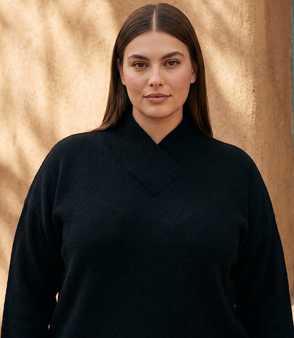 sweater Plus Size Shawl Collar Sweater