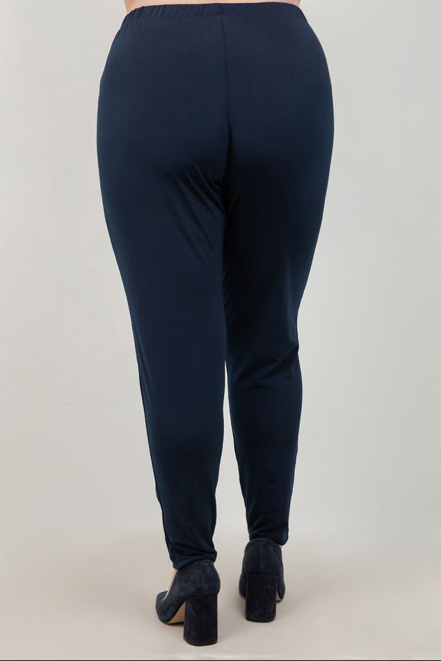 Pants Vikki Vi Jersey Navy Slim Leg Pant