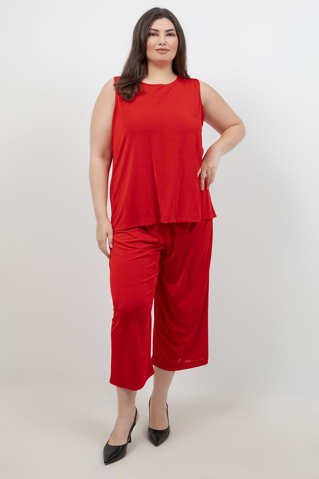 Tops Vikki Vi Silky Classic Red Tank