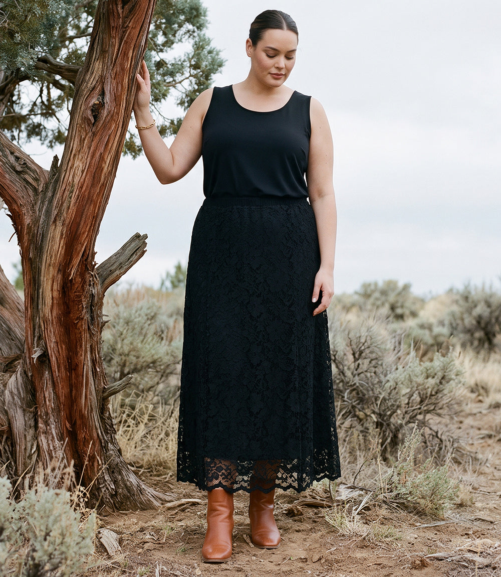 bottom Lace Midi Skirt