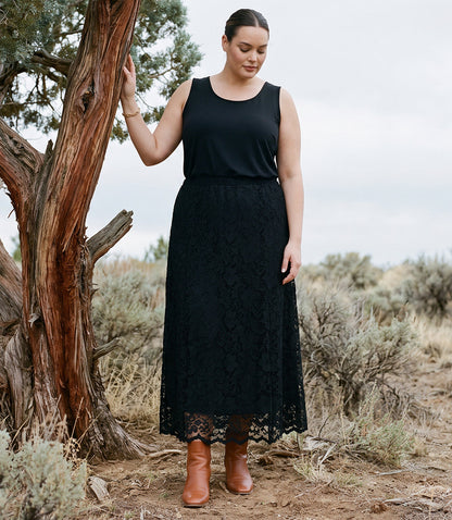 bottom Lace Midi Skirt
