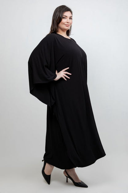 Dresses Vikki Vi Jersey Black Zip Front Caftan