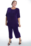 Vikki Vi Classic Royal Purple Short Sleeve Tunic