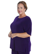 Vikki Vi Classic Royal Purple Short Sleeve Tunic