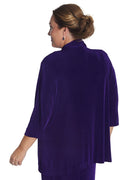 Vikki Vi Classic Royal Purple 3/4 Sleeve Kimono Jacket