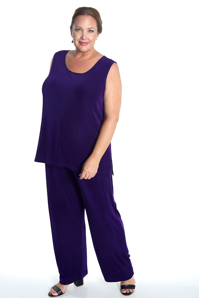 Tops Vikki Vi Classic Royal Purple Sleeveless Tunic