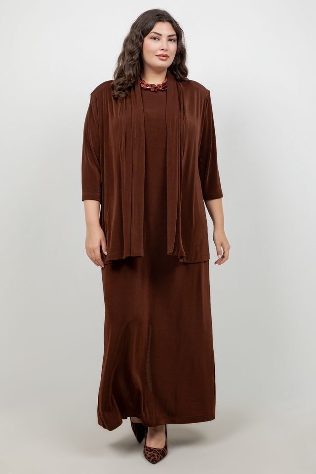 Vikki Vi Classic Bronze 3/4 Sleeve Kimono Jacket