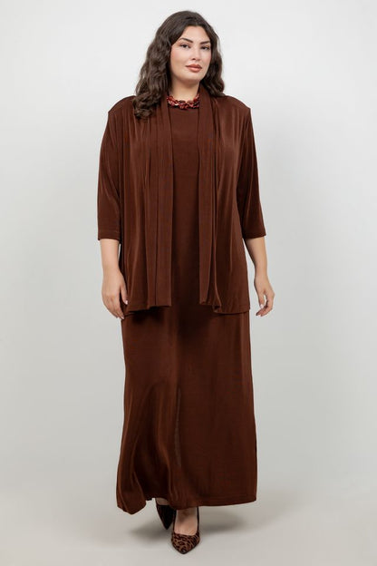Vikki Vi Classic Bronze 3/4 Sleeve Kimono Jacket