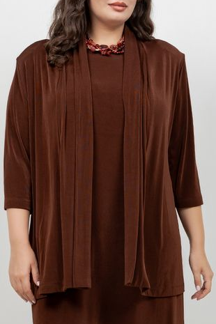 Vikki Vi Classic Bronze 3/4 Sleeve Kimono Jacket