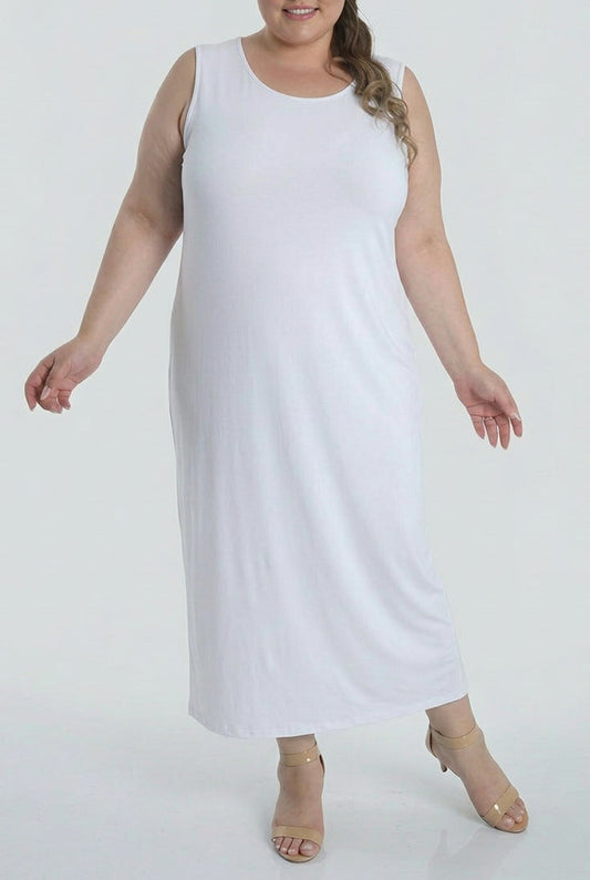 Dresses Vikki Vi Jersey White Maxi Tank Dress