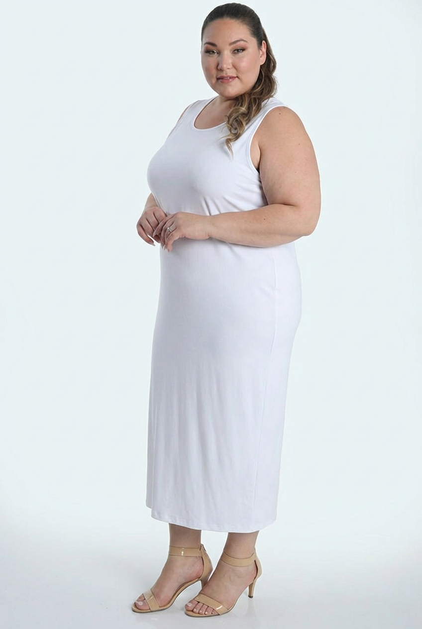 Dresses Vikki Vi Jersey White Maxi Tank Dress
