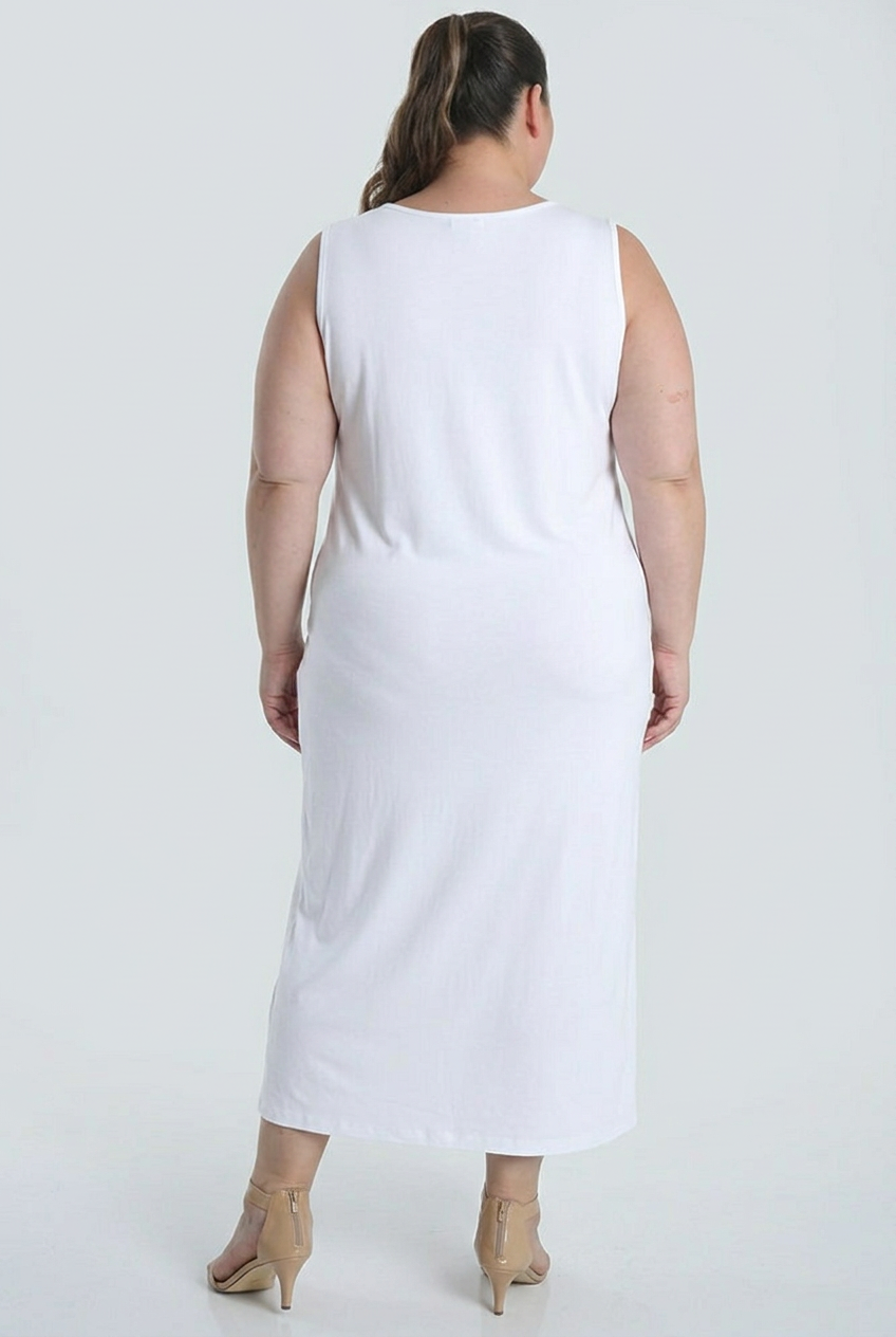 Dresses Vikki Vi Jersey White Maxi Tank Dress