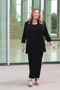 Vikki Vi Classic Black 3/4 Sleeve Kimono Jacket