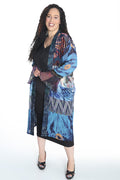 Sterling Blue Patchwork Maxi Duster