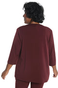 Vikki Vi Jersey Bordeaux Cardigan