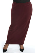 Vikki Vi Jersey Bordeaux Straight Maxi Skirt