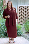 Vikki Vi Jersey Bordeaux Tank Dress