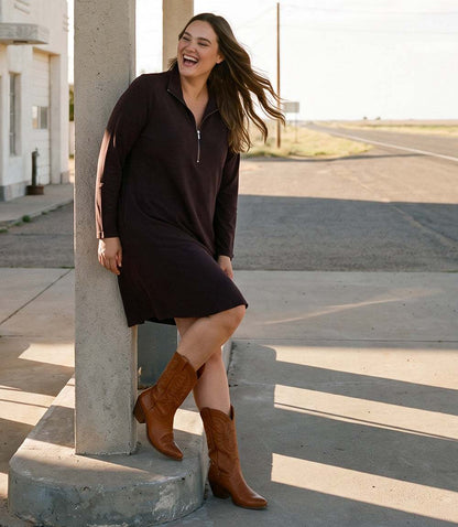 dress Zip-Up Travel Jersey Dress