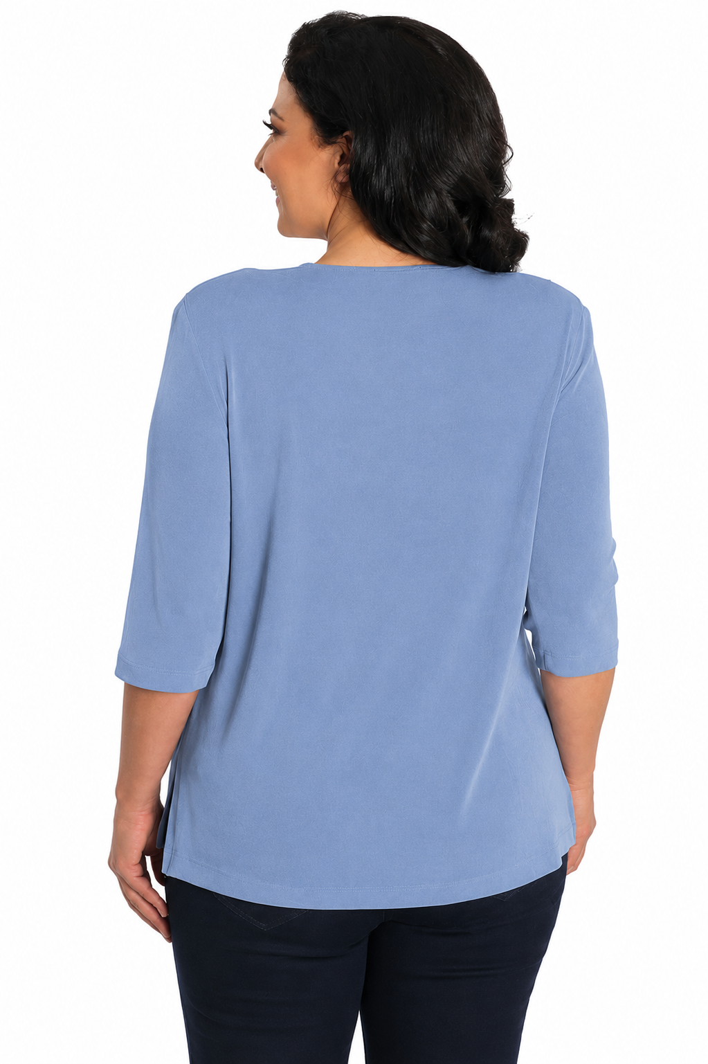 Tops Vikki Vi Classic Powder Blue 3/4 Sleeve Top