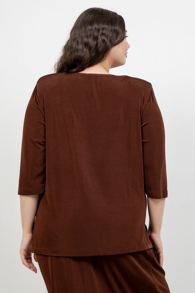 Vikki Vi Classic Bronze 3/4 Sleeve Top