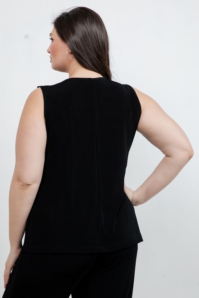 Tops Vikki Vi Classic Black V-Neck Tank