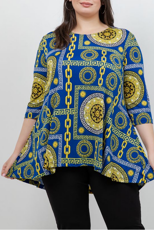 Tops Vikki Vi Jersey Greek Goddess Pocket Swing Tunic