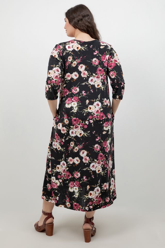 Vikki Vi Jersey Petite Rose V Neck Pocket Dress