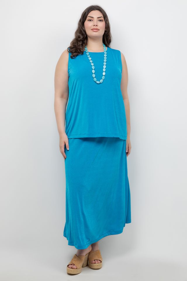 Tops Vikki Vi Silky Classic Turquoise Tank