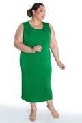 Vikki Vi Silky Classic Emerald Maxi Tank Dress