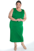 Vikki Vi Silky Classic Emerald Maxi Tank Dress