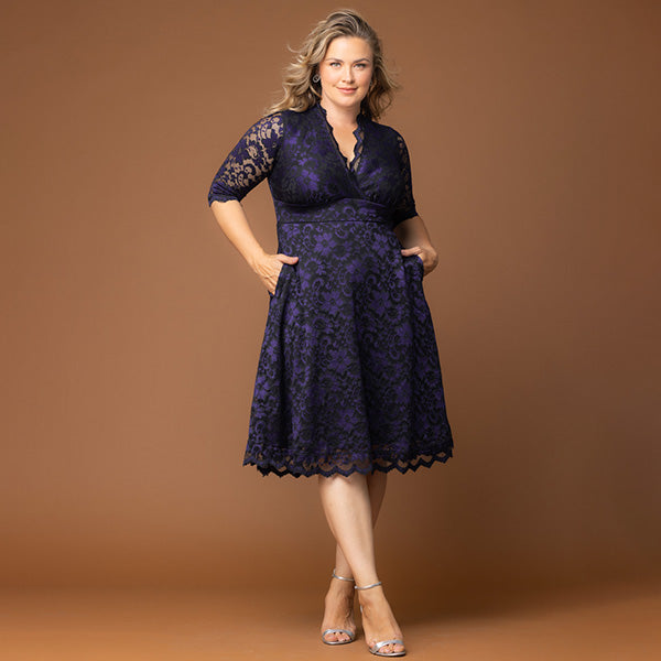 Mon Cherie Lace Dress - Plus Violet Noir / 3X Mon Cherie Lace Dress - Plus Violet Noir / 3X