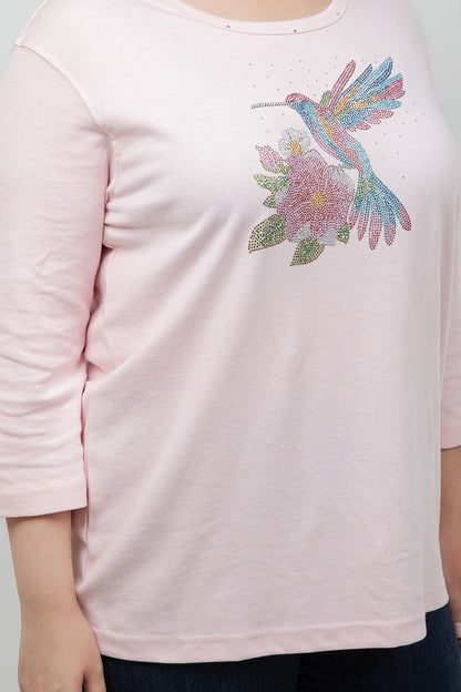 Tops Hummingbird 3/4 Sleeve Tee