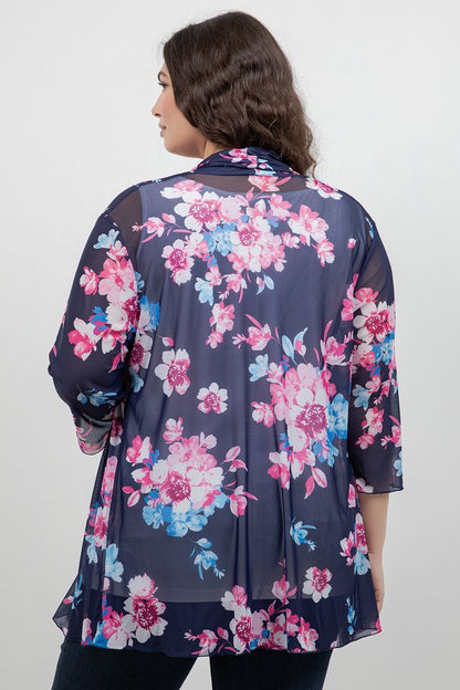 Jackets Mesh Navy Blossom Jacket
