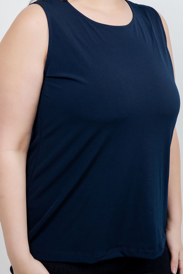 Tops Vikki Vi Jersey Navy Tank