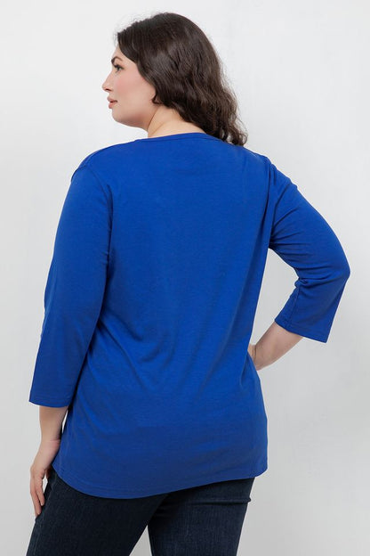 Tops Peacock 3/4 Sleeve Tee