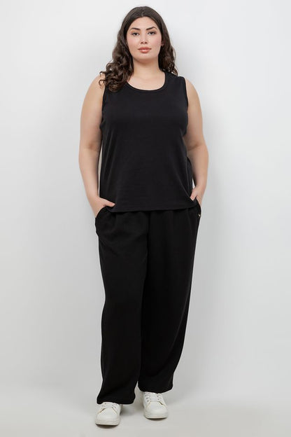 Tops Black Cotton Tank