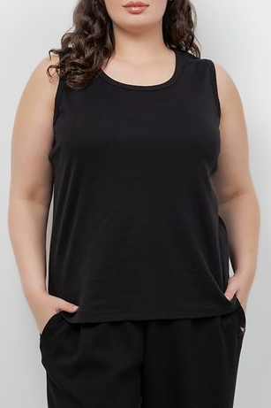 Tops Black Cotton Tank