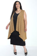 Vikki Vi Gold Glimmer Swing Vest
