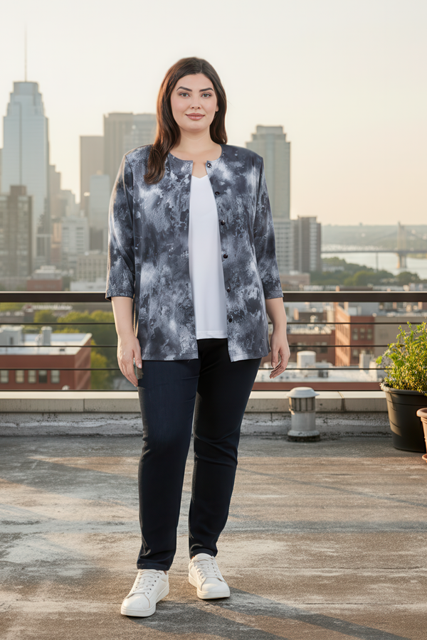 Vikki Vi Jersey Silver Mist Cardigan