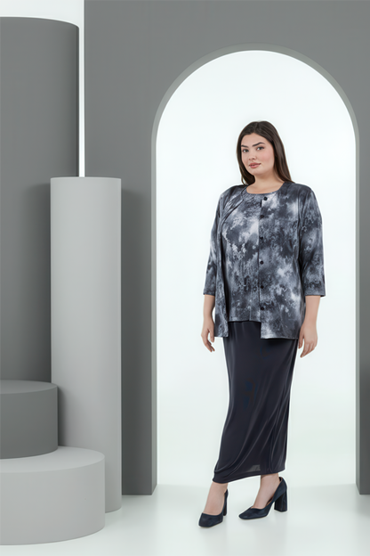 Jackets Vikki Vi Jersey Silver Mist 3/4 Sleeve Cardigan