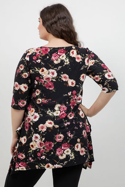 Vikki Vi Jersey Petite Rose Handkerchief Tunic