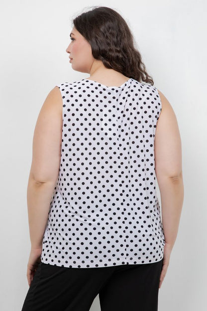 Tops Vikki Vi Jersey Dots V-Neck Tank
