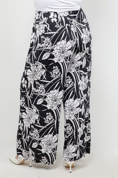 Pants Vikki Vi Jersey Noir Blossom Wide Leg Pant