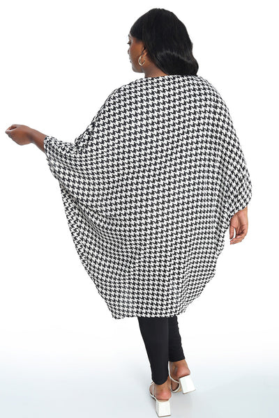 Vikki Vi Houndstooth Duster Length Cocoon