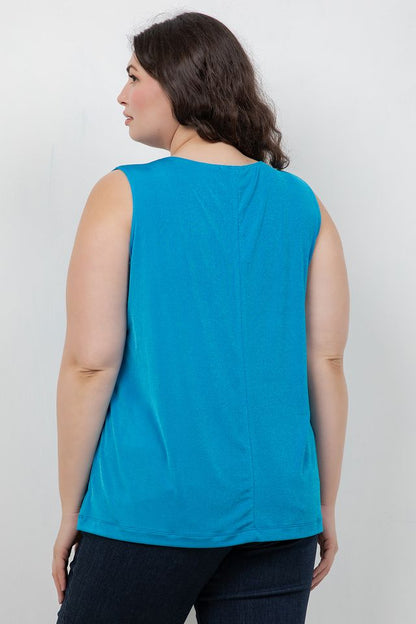 Tops Vikki Vi Silky Classic Turquoise Tank