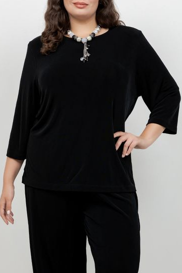 Vikki Vi Classic Black 3/4 Sleeve Top